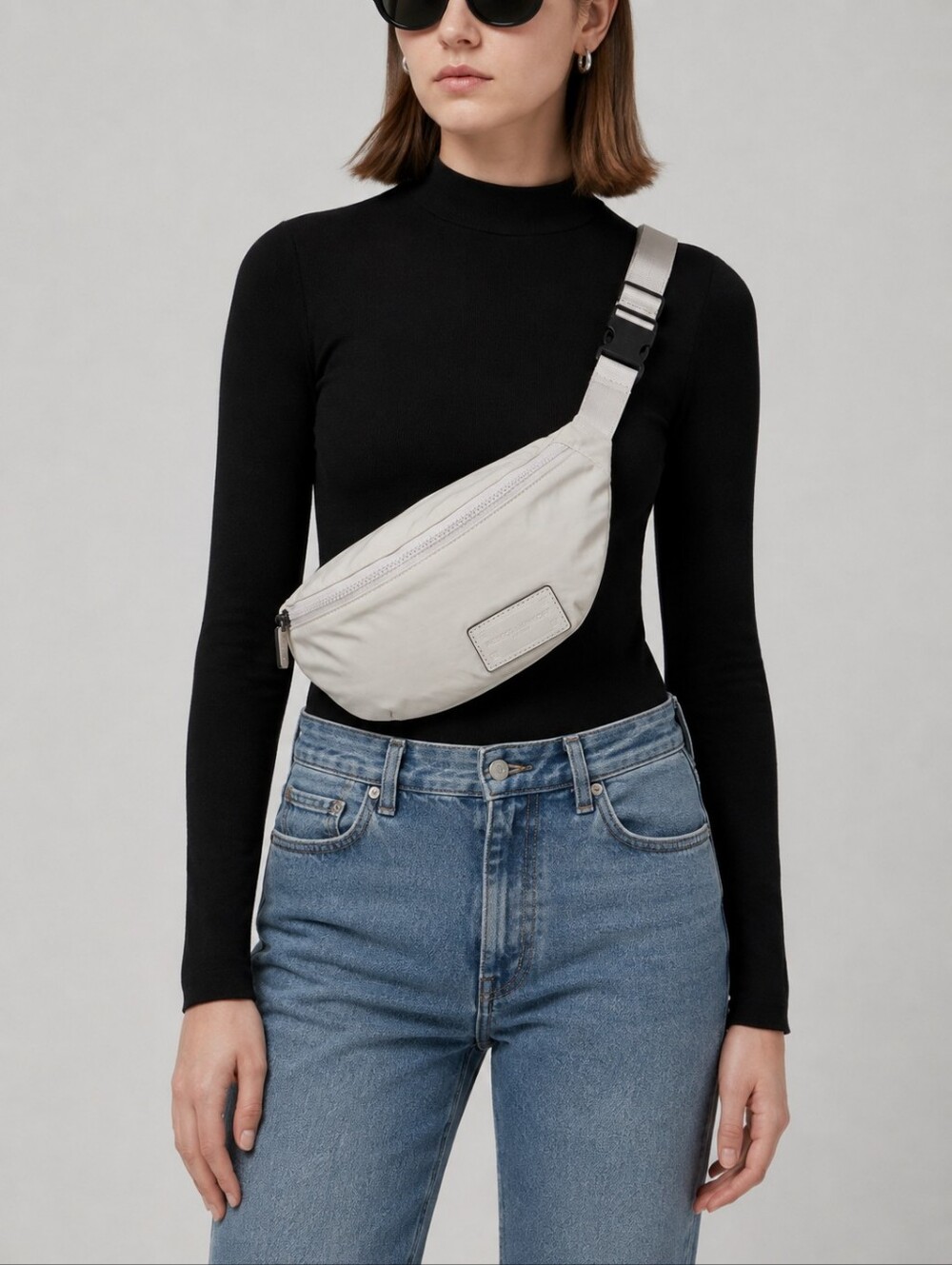 Rebecca Minkoff Cream Nylon Crossbody Belt Bag 🤍